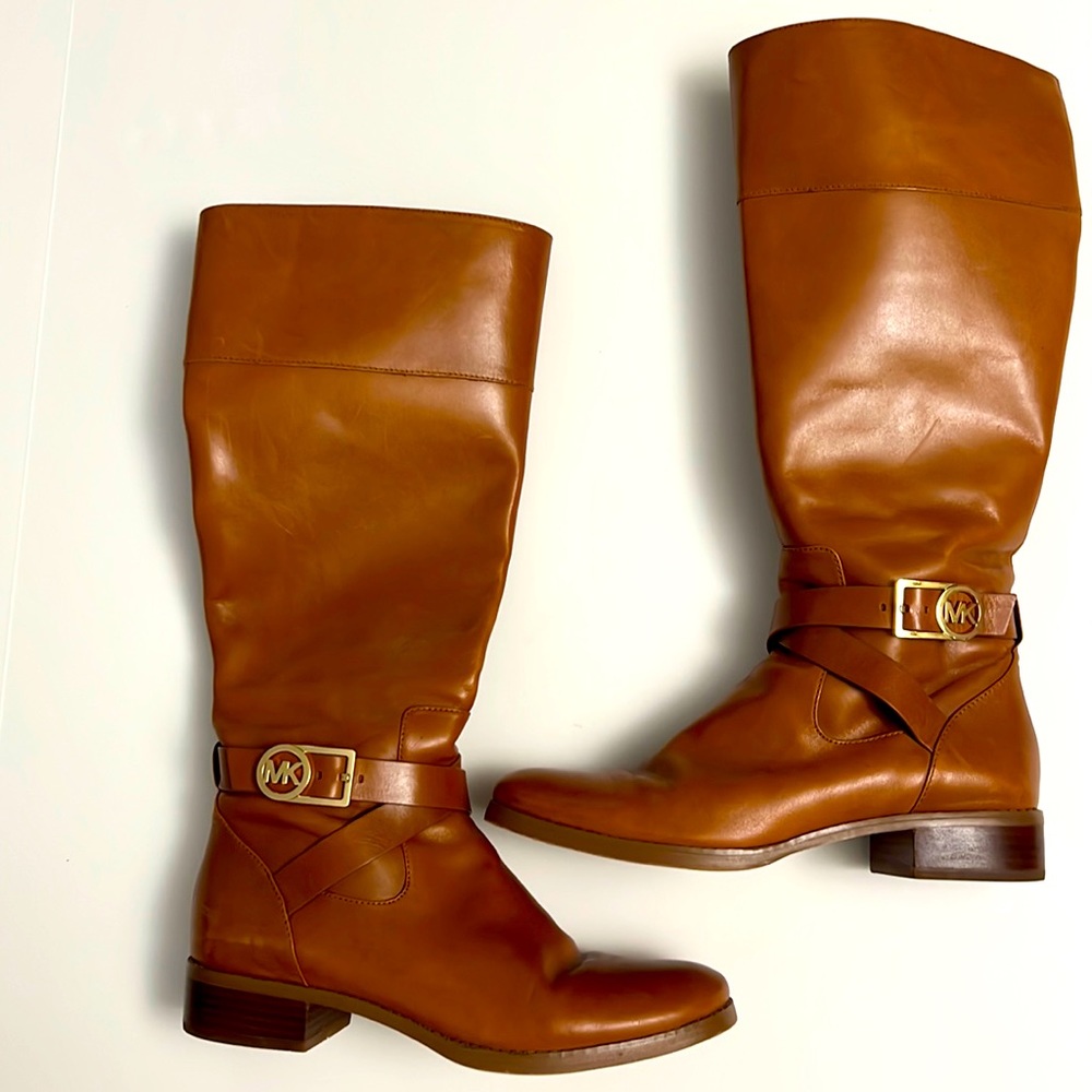 Michael Kors Harland Riding Boots- Rust Brown - Size 8.5